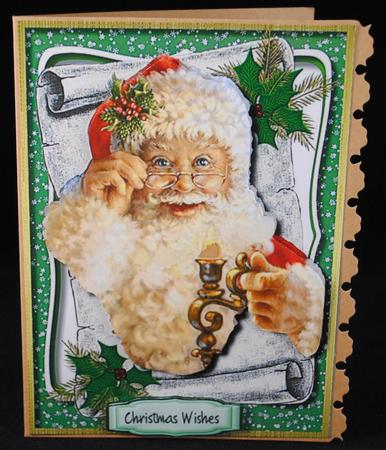 Santa's Christmas Candle Green  by Yvonne Middleton