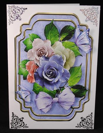 Lilac Roses with Bow & Butterflies by Yvonne Middleton