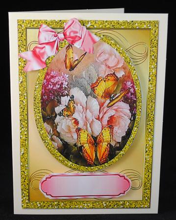 Pretty Butterflies & Bird with Glitter Topper & Card by Yvonne Middleton