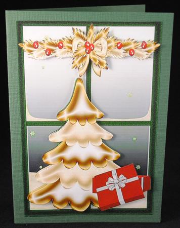 Gold Tree with Window Card & Insert by Yvonne Middleton