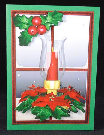Christmas Candle Display in the Window, Card/insert by Yvonne Middleton