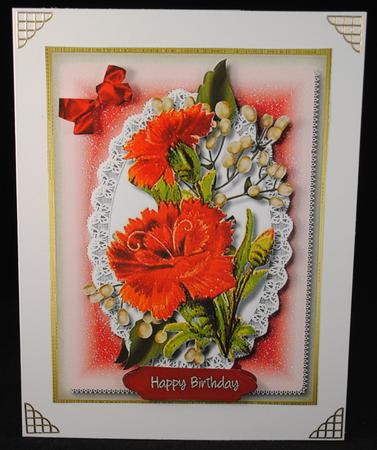 Beautiful Red Carnations and Babys Breath by Yvonne Middleton