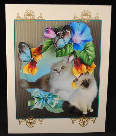 Kittens and Flowes Topper with Decoupage by Yvonne Middleton