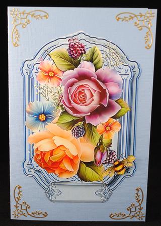 Lovely English Roses in a Ornate Frame  by Yvonne Middleton