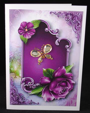 Pretty Purple Rose Topper and Plaque by Yvonne Middleton