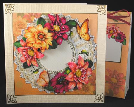 8x8 Beautiful Dahlias with Butterflies Mini Kit by Yvonne Middleton