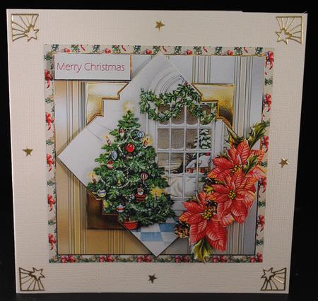 Christmas Window View Card with Decoupage by Yvonne Middleton