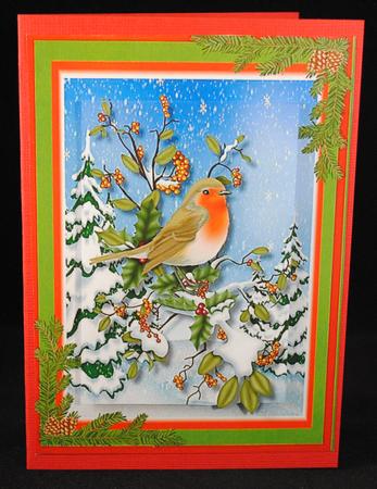Lovely Robin and Christmas Scene  by Yvonne Middleton