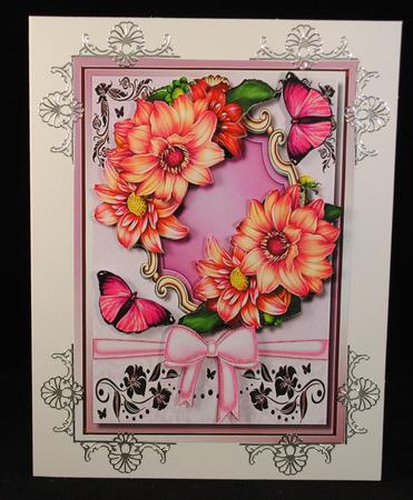 Beautiful Dahlias in a Gold Frame  by Yvonne Middleton
