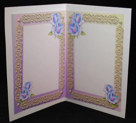 A5 Blank Incert with Lilac Roses by Yvonne Middleton
