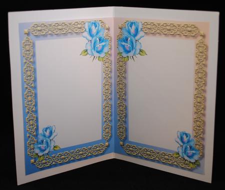A5 Blank Incert Blue Roses  by Yvonne Middleton