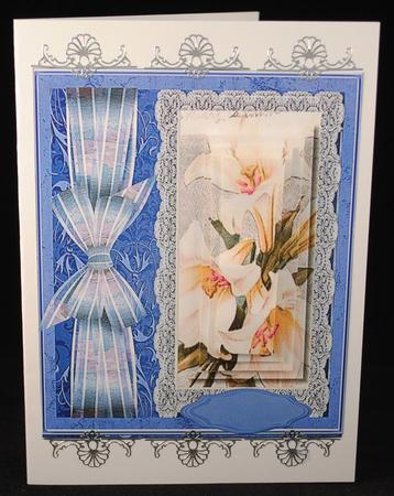 Lovely Pyramid Pink Lillys on Lace by Yvonne Middleton