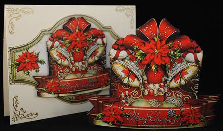 Christmas Gift Box with Red Poinsettias by Yvonne Middleton