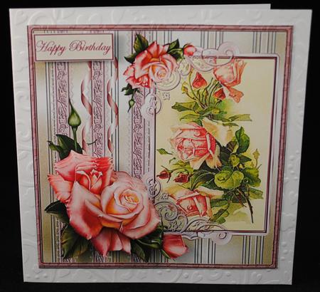 Special Rose Card with Decoupage by Yvonne Middleton