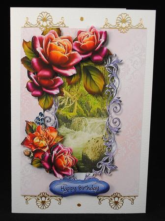 Autumn Roses at the Waterfall by Yvonne Middleton
