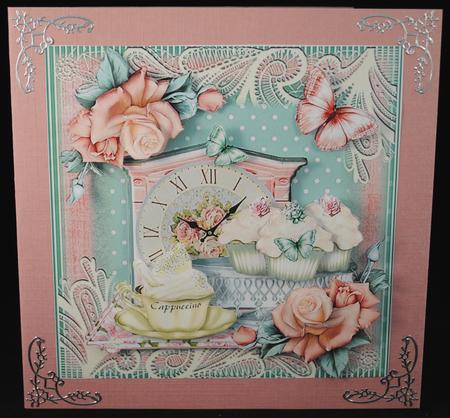 Shabby Chic Coffee Time Card Front Kit by Yvonne Middleton