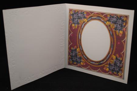 Black Poinsettia Hpink 7in Ribbon Oval Insert Panel by Yvonne Middleton