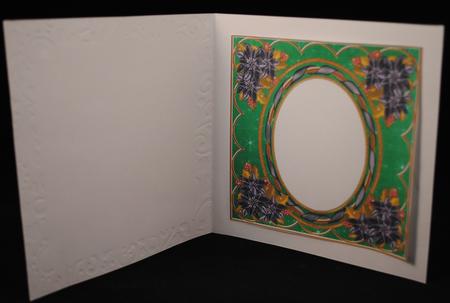 Black Poinsettia Dgreen 7in Ribbon Oval Insert Panel by Yvonne Middleton