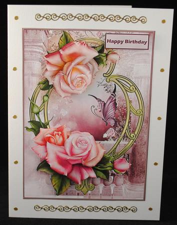 Vintage Pink Rose and Decoupage by Yvonne Middleton