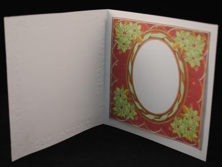 Mint Poinsettia Sunrise 7in Ribbon Oval Insert Panel by Yvonne Middleton