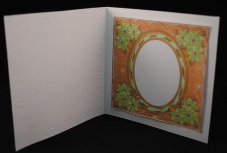 Mint Poinsettia Vtea 7in Ribbon Oval Insert Panel by Yvonne Middleton