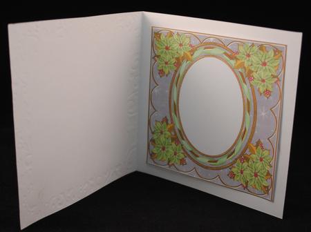 Mint Poinsettia Lilac 7in Ribbon Oval Insert Panel by Yvonne Middleton
