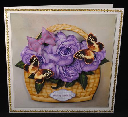 Mini Kit Basket Lilac Roses by Yvonne Middleton
