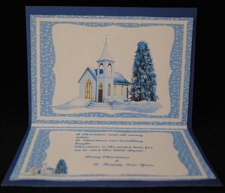 A5 Incert Christmas Church in the Hills ,with Verse by Yvonne Middleton