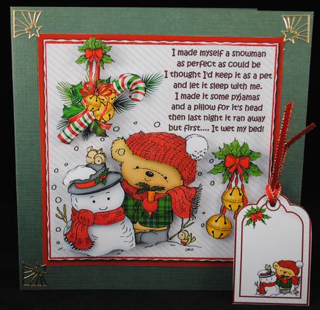 8x8 Ted Made a Snowman with Verse Mini Kit by Yvonne Middleton