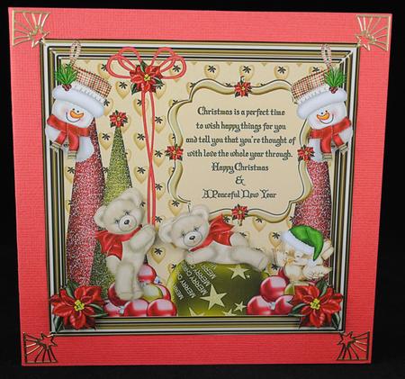 Christmas Blessings 8x8ins Decoupage Topper by Yvonne Middleton