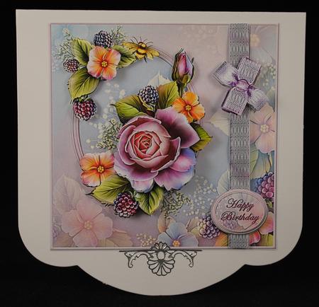 English Lilac Rose Square Card Front by Yvonne Middleton