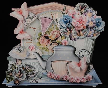 Shabby Chic Tea Time Shaped Card Kit by Yvonne Middleton