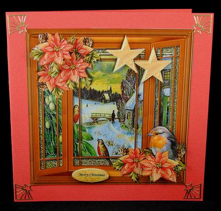 Window Christmas Robin by Yvonne Middleton