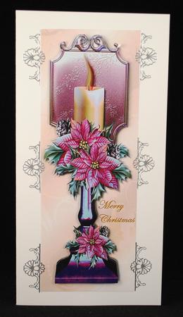Candle & Poinsettias Christmas by Yvonne Middleton