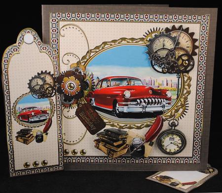 8x8 1950's Vintage Car for the Men Mini Kit by Yvonne Middleton