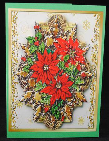 Beautiful Gold Star with Poinsettias. by Yvonne Middleton