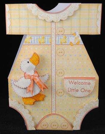Baby Girl or Boy Romper Suit Shaped Card Mini Kit by Yvonne Middleton