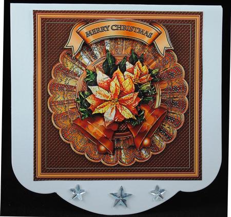 Christmas Gold Poinsettias 6in x 6in Pyramage by Yvonne Middleton