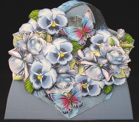 Mini Kit Flower Basket Roses & Pansies by Yvonne Middleton