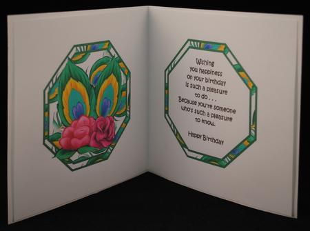 The Little Coy Peacock Birthday Insert by Yvonne Middleton