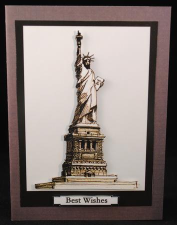 Statue of Liberty - Sepia Sketch by Yvonne Middleton