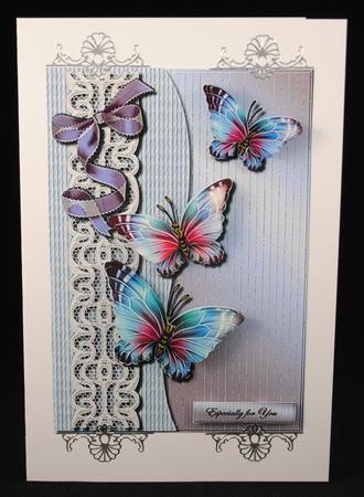 Wavy Edge Card Front Butterflies Are Free by Yvonne Middleton
