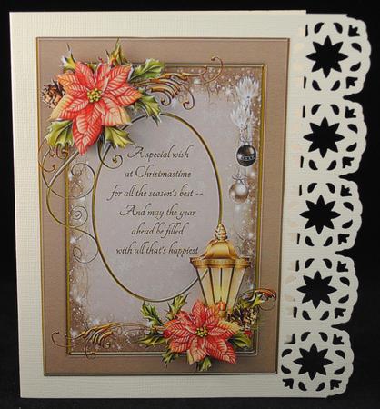 Christmas Lantern Poinsettia and Verse by Yvonne Middleton