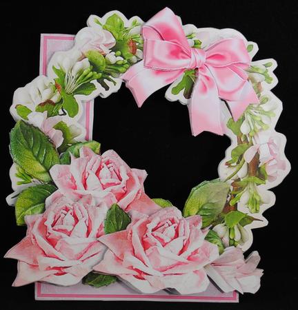 Flower Hoops Shaped Card Mini-kit - Pink Rose by Yvonne Middleton