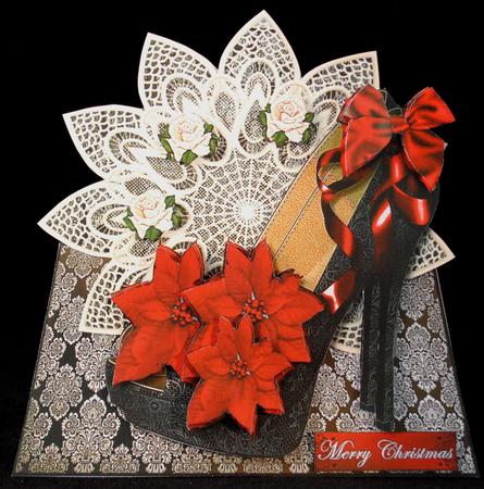 Christmas Poinsettia Shoes by Yvonne Middleton