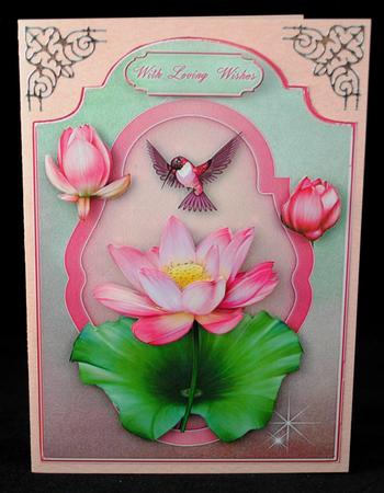 Waterlily - Screen Shaped Card Front with Step by Step by Yvonne Middleton