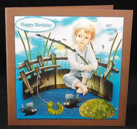 Boy Fishing Quick Topper with Insert by Yvonne Middleton