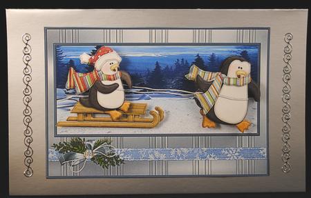 Sledging Fun Card with Decoupage by Yvonne Middleton