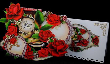 Wedding (engagement) Ring Box with Red Roses by Yvonne Middleton