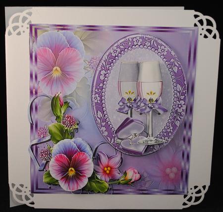 Beautiful Lilac Champagne Glass's & Engagement Ring Mini Kit by Yvonne Middleton